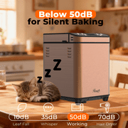 Rosewill 25-in-1 Automatic Bread Maker, 2 lb Capacity, 700W Dual Heater, Nonstick Pan, 15-Hour Delay Start, Cinnamon
