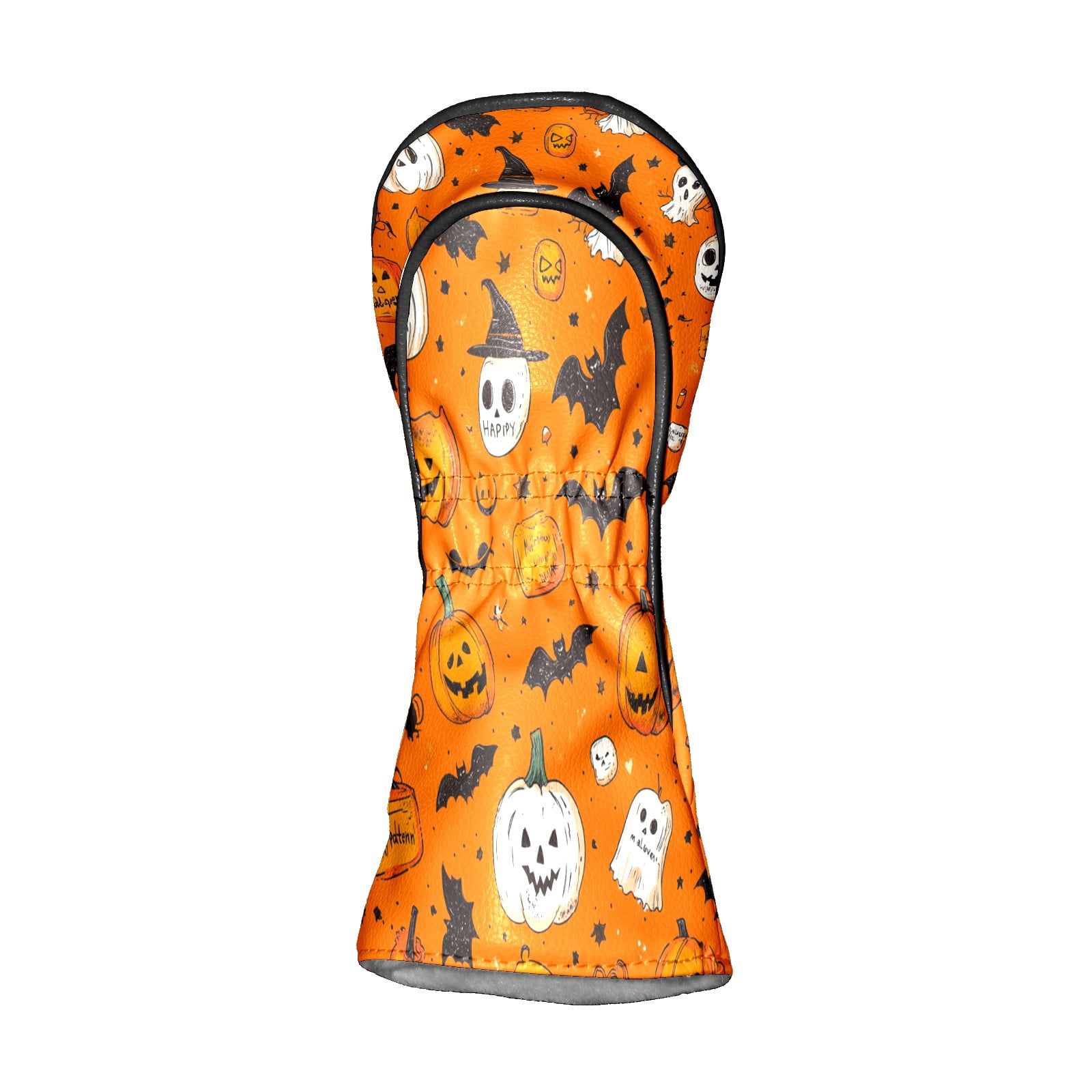 Golf Club Covers PU Leather Waterproof Head Covers for Fairway Woods Hybrids Halloween Pumpkin Unisex Fits Most Brands