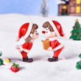 thumbnail image 2 of 2 Pcs /Ensemble Mini Poupées de Couple de Noël Adorables Figurines en Résine Décoration, 2 of 6