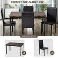 5 Piece Black Dining Table Set, Kitchen Table Sets with PU Leather