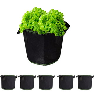 Grow Bags Tall, 7 US Gallon 8 Pack Fabric Deep Grow Pots Deep with Handles  for Vegetables, Heavy Duty Thickened Nonwoven Aeration Fabric 280G Black 7