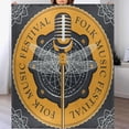 thumbnail image 1 of Manta de franela ligera y acogedora con diseño de libélula y micrófono popular para sofá, 50 x 60 pulgadas, estilo vintage, personalizada, suave y cálida, para cama, sofá y silla, 1 of 7