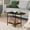 Brown & Black, variant on Small Oval Coffee Tables Modern Low Coffee Table for Small Space Mid Century Center Side Table with Open Shelving for Storage, Display, and Furniture Living Room & Home Office