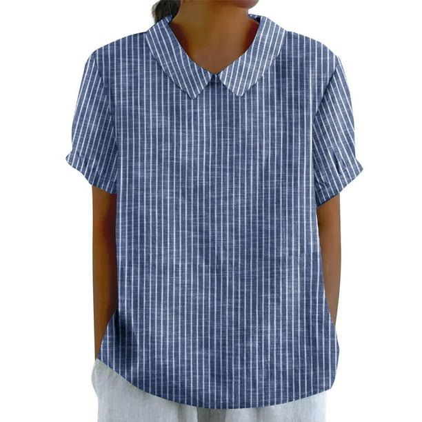 Vestidos Casuales Para Mujer, Blusas De Mujer De Moda Moda de verano para mujer, cuello en V, manga tres cuartos, color liso