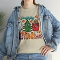 thumbnail image 5 of Happy Hallothanksmas T-shirt Cute Halloween Thanksgiving Christmas Shirt Sand Medium, 5 of 6