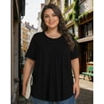 thumbnail image 4 of KOITHOT Womens Plus Size Tops Short Sleeve Shirts Tunic Tops for Women Crew Neck Casual Loose Blouses, 4 of 6