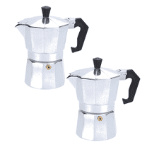 hulanddfd 12 Cup Aluminum Coffee Pots 2-Pack, Octagonal Mocha Coffee Pots Stovetop Coffee Maker for Kitchen Camping (600ml)
