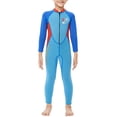 thumbnail image 1 of Naiovety Traje de neopreno para niños, traje de baño de una pieza, conjunto de esnórquel para niños, regalos para niños pequeños, surf, neopreno, Deportes acuáticos azul S Naiovety OD003313-01, 1 of 1