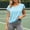 Light Blue, variant on Womens Casual Blouses 3/4 Sleeve V Neck Loose Fit Navy Soft Lightweight Breathable Flowy Tunic Tops for Work Office,Size S