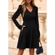 thumbnail image 3 of Vestido PRETTYGARDEN Otoño 2025 Manga Larga Cuello en V Negro Talla L, 3 of 8