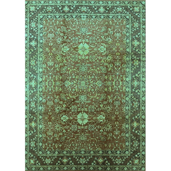 Ahgly Company Indoor Rectangle Oriental Turquoise Blue Traditional Area Rugs, 2' x 3'