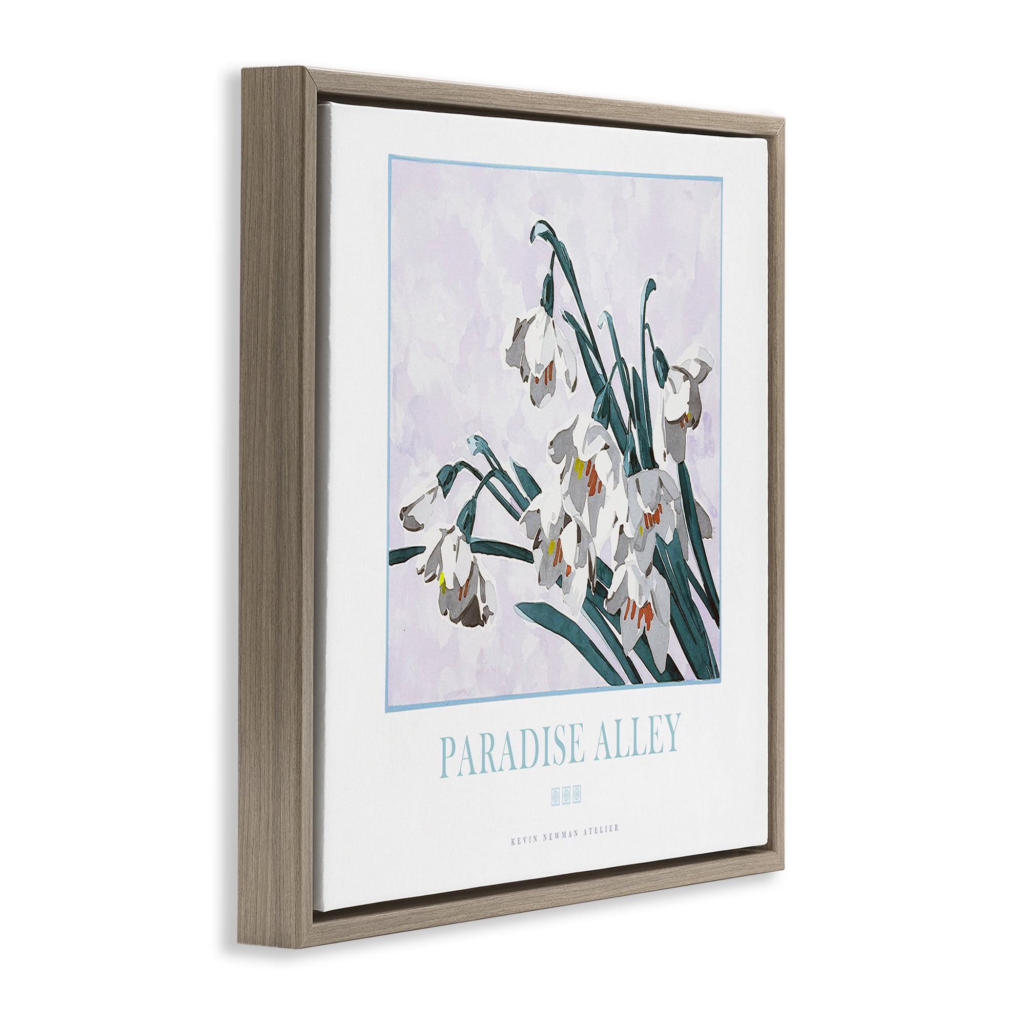 Stupell Industries Paradise Alley White Spring Blooms Brown Framed Floater Canvas Wall Art, design by Jadei Graphics