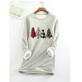 thumbnail image 2 of Jinhomg Holiday Fleece Lined Sweatshirt for Women Christmas Cute Plaid Tree Loungewear Winter Soft Comfy Long Sleeve Crewneck Tunic Tops Gray XL, 2 of 7