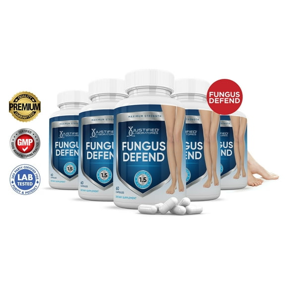 (5 Pack) Justified Laboratories Fungus Defend Probiotic 1.5 Billion CFU Supplement 300 Capsules