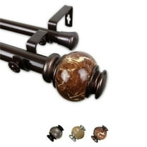 Central Design 100-25-289-D 1 in. Polychrome Double Curtain Rod, Bronze - 28-48 in.
