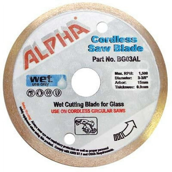 Alpha BG03AL Cordless Saw Blade for Glass, 3-3/8"