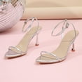 thumbnail image 2 of SACFOF Womens Sandals Strappy Heels for Women Ankle Strap Lace Up Square Open Toe Heels Tie Up Stiletto High Heeled Sandals for Prom, Party, Daily Wear, 2 of 6