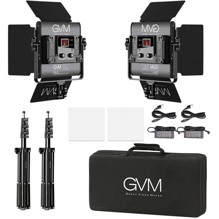 GVM - 680RS RGB Kit 2 luces LED, regulable con control de aplicación, 50W Focus
