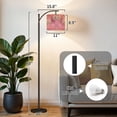 thumbnail image 2 of Arc Floor Lamp with Adjustable Lampshade Vintage Crystal Chandeliers Floral Pink Standing Lamp 3 Color Temperatures Dimmable Tall Pole Lamp with Foot Switch for Bedroom, 2 of 8