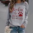 thumbnail image 1 of Puntoco Mujeres Casual Manga Larga Perro Pata Impresión O-Cuello tops Camisa Blusa Pullover Puntoco Puntoco-4507, 1 of 3