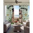thumbnail image 6 of Groundhog Day Blackout Curtains for Bedroom Living Room Darkening Curtains 63 Inches Long Green Plaid Spring Botanical Star Yellow Window Curtain 2 Panels Set Window Treatment Grommet Drapes 42"x63", 6 of 9