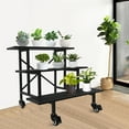 thumbnail image 4 of Dwellnix Metal 3-Tier Plant Stand with Rolling Wheels, Sturdy Steel Plant Shelf for Indoor & Outdoor Use, Space-Saving Display, Easy to Move, 4 of 11
