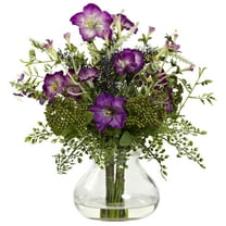 Nearly Natural Mixed Morning Glory Artificial Flowers with Vase