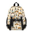 thumbnail image 3 of Excavator and Construction Worker Backpack for School, Cute School Bag with Adjustable Shoulder Straps and Padded Back, 15"x11.42"x5.5", 3 of 5