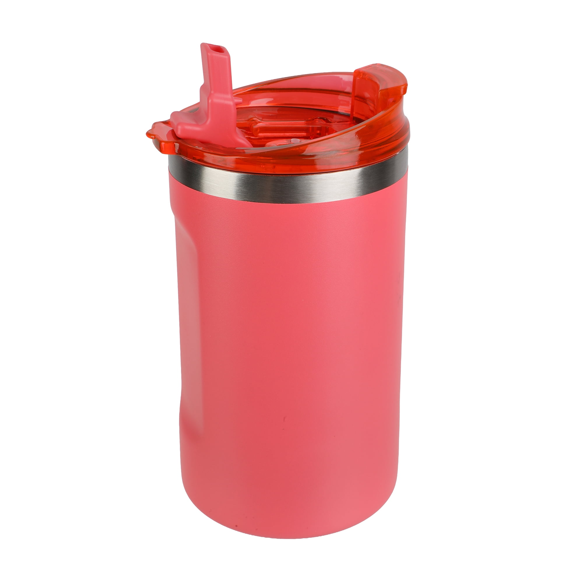 Ozark Trail 16oz Ceramic Lined Stainless Steel Can Tumbler with 2-in-1 Lid,Coral