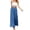 Sky Blue #069, variant on Womens Cotton Linen Wide Leg Palazzo Pants Boho Elastic High Waist Baggy Trousers Fashion Ruffle Tiered Smocked Pants, XL