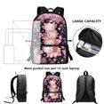 thumbnail image 6 of Uourmeti Multiple Pockets Backpack for Travel Daily Use, 17 Inch Adjustable Comfort Straps School Bag, Salamander Floral Pattern, 6 of 6