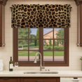 thumbnail image 6 of Leopard Curtain Valances for Windows, Kitchen Valance Window Treatments Panel 2 Pack, Brown Vintage Leopard Print Rod Pocket Short Curtains for Bathroom Bedroom 54 x 18 Inch, 6 of 8