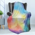 thumbnail image 4 of Abstract Soft Flannel Fleece Blanket, Watercolor Galaxy Outer Space Star Dust Seemed Image in Vivid Colors Modern Print, Cozy Plush for Indoor and Outdoor Use, 70" x 90", Multicolor, by Ambesonne, 4 of 5