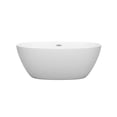 thumbnail image 2 of Juno 59 Inch Freestanding Bathtub in Matte White with Polished Chrome Drain and Overflow Trim, 2 of 5