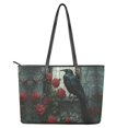 thumbnail image 4 of ZUXONGSY Raven Rose Print Tote Bag for Women Lightweight Travel Purse Fashion Shoulder Bag with Zip Compartments for Workout Dating, 4 of 6