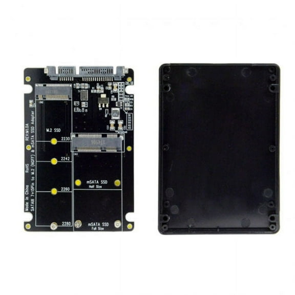 Xiwai Enclosure 2 in 1 Combo M.2 NGFF B-key mSATA SSD to SATA 3.0 Adapter Converter Case Enclosure