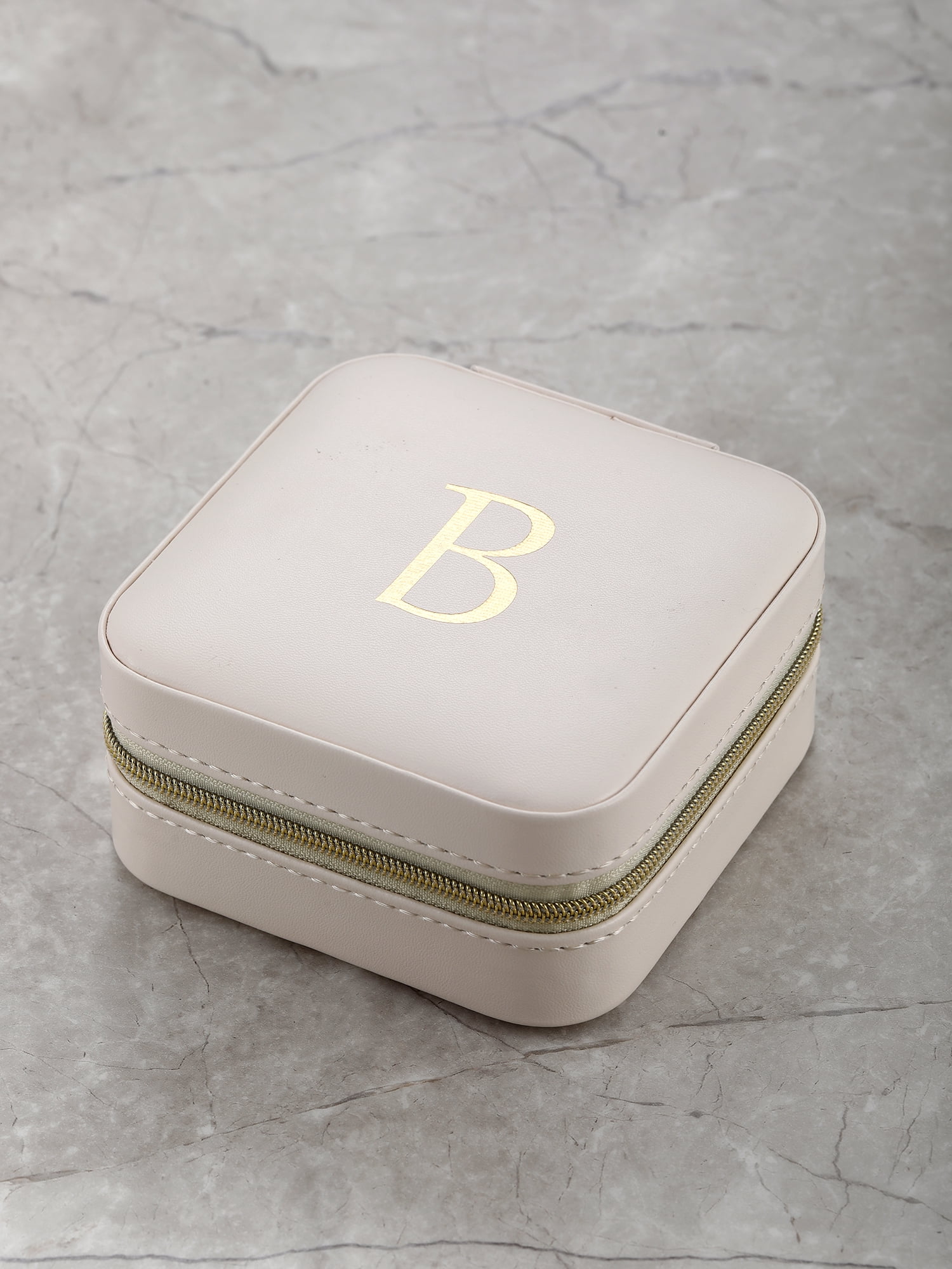 Time and Tru Jewelry Organizer, Ivory with Gold Initial, Letter B