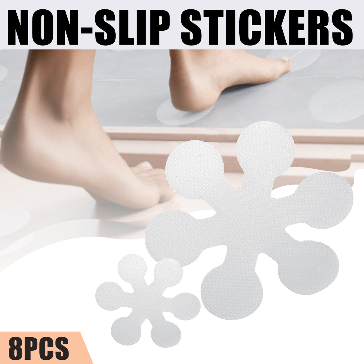 20 PEVA Flower Safety Treads Non-Slip Applique Stickers Mat Bath Tub Shower 10cm 