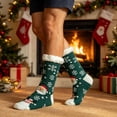 thumbnail image 6 of Lutiedan Christmas Fleece Socks for Men and Women, Fuzzy Non Slip Knit Slipper Socks, Winter Thick Warm Mid Calf Socks,Green, 6 of 7