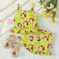 thumbnail image 6 of Kogui Toddler Summer Outfits for Girls Toddler Baby Girl Clothes Summer Outfits Ruffle Sleeveless Linen Shirt Kid Short Set for Girl 3 6 9 12 18 24 Months 2T 3T (Green,9-12 Months), 6 of 6
