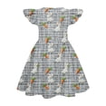 thumbnail image 4 of yuCgh Girls Easter Dress with Flutter Sleeves, A-Line T-Shirt Style Summer Party Dress, Lightweight & Comfortable Easter Dress for Kids,Gray 150, 4 of 4