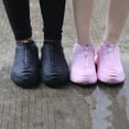 thumbnail image 2 of GOOHOCHY 1 par de fundas protectoras antideslizantes para zapatos, de silicona, impermeables, para botas de lluvia, talla L, color negro, 2 of 8