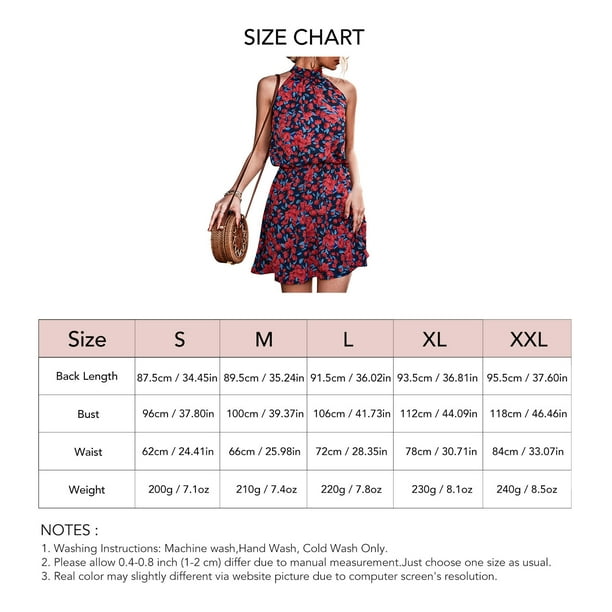 Halter Neck Tie Back Dress, Sleeveless Short Dress Women Summer Tie Back  Dress Elegant Elastic Waist Floral Print Dress Strappy Loose Dress For  Party, Dating, Daily Life 