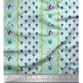 thumbnail image 1 of Soimoi Green Cotton Duck Fabric Stripe & Freesia Floral Print Fabric by the Yard 42 Inch Wide, 1 of 3