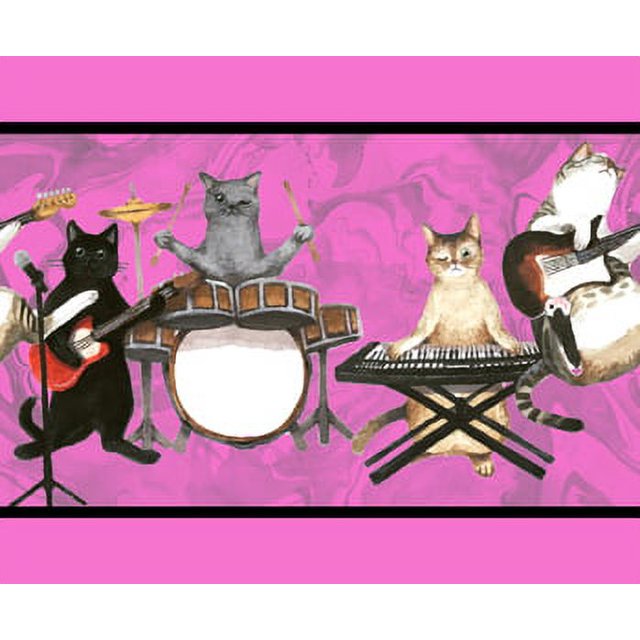 IBA Indianbeautifulart Rose Instruments de Musique et Chat Animal Tissu en Velours Toile de Couture Dentelle Confection Imprimée Couture Dentelle 9 Yards 3 Pouces