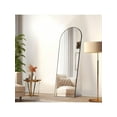 thumbnail image 3 of Arched Full Length Mirror 64"X21" For Bedroom, Full Body Mirror With Stand, Hanging Or Leaning For Wall, Aluminum Alloy Thin Frame Floor Standing For Living Room, Tall, Black, 3 of 8