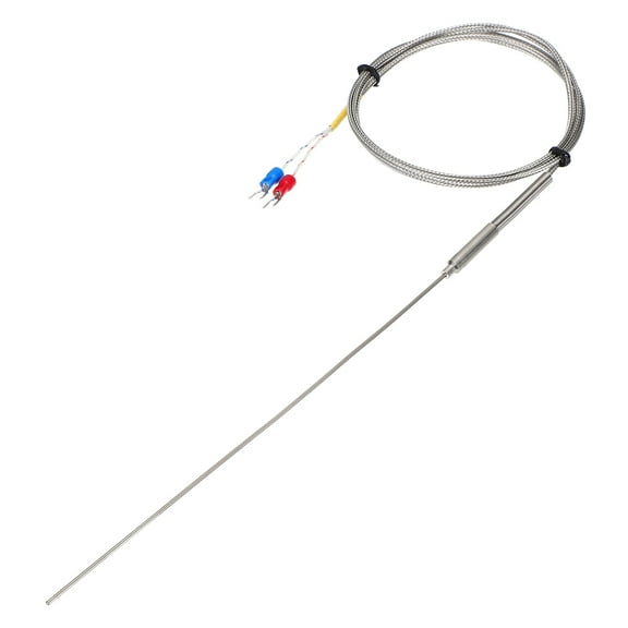 Uxcell K Type Thermocouple Temperature Sensor Probe 1.5x200mm 4.9ft Wire 0 to 1100°C(32 to 2012°F) Stainless Steel