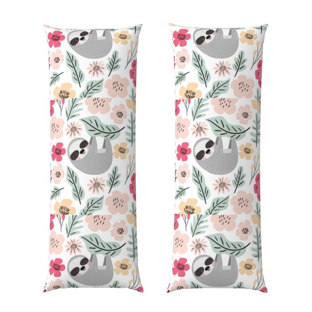 Fotbe Cute Cartoon Sloth Funda para Almohada Corporal con Diseño, Funda de Microfibra Ultrasuave de 20x54 Pulgadas, Ropa de Cama Elegante