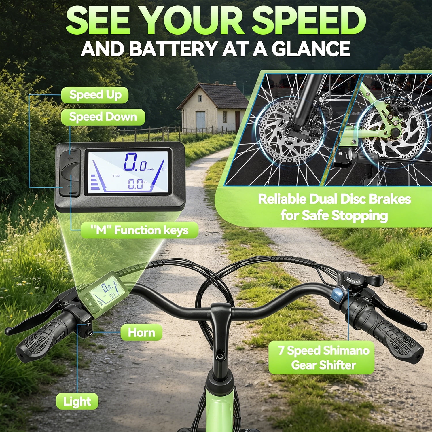 ZNH 24" Electric Bike for Adults 16+, 700W Motor Ebike with 48V 13Ah Battery, 20MPH Max Speed, UL2849 Certified, Recreational Use Only