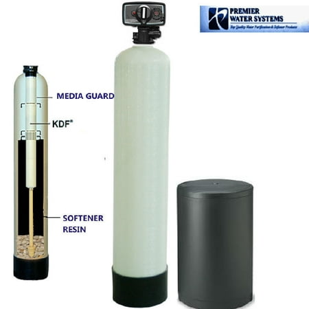 Premier Well Water Softener & Iron Reducing Water System | KDF 85 | 48000 Grain, 1.5 cubic ft. 10% Cross Linked Softening (Best Water Softener Resin)